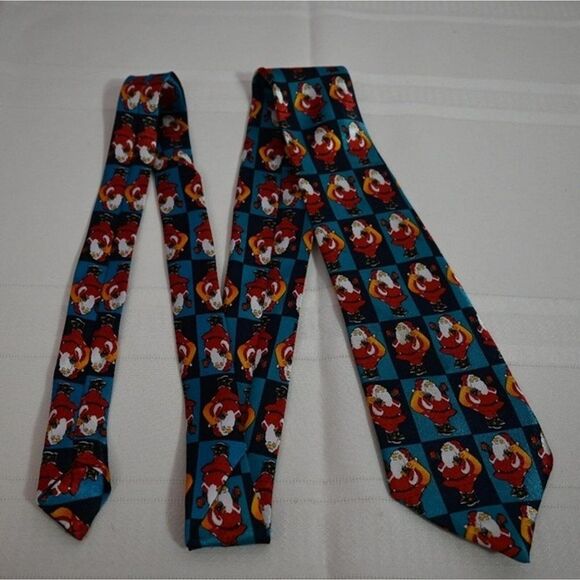 Funtyme Christmas Santa Print Neck Tie 54 Long - Picture 2 of 7
